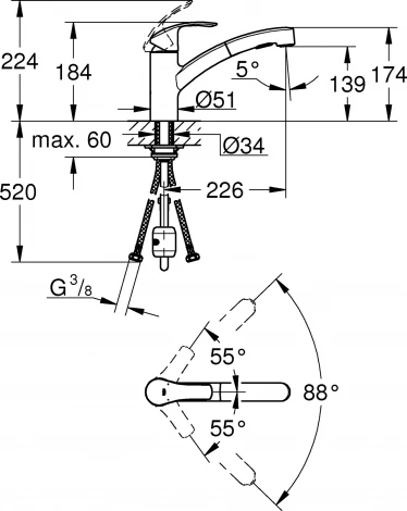 Смеситель Grohe Eurosmart 30305000 для кухонной мойки