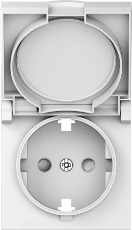 Накладка для розетки Schuko с заземлением, с крышкой, 16A 250 В~, матовый белый IP44 Donel A07 DE45433