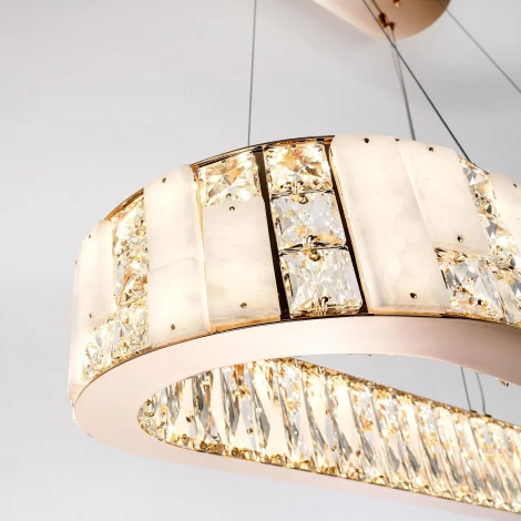 Подвесная люстра светодиодная хрустальная с регулировкой цветовой температуры Modelux ML.6985.800.300P GD