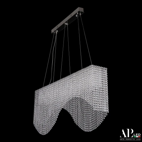 Подвесная люстра светодиодная APL LED Sicilia SH512.0.100.B.Ni.4000 (220V, хрусталь, на тросе)