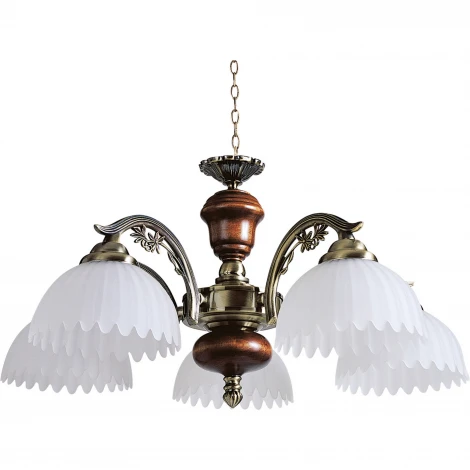 Подвесная люстра N-Light 851 851-05-03 красное дерево+бронза