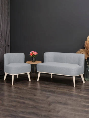 Диван Жирон ткань серый, каркас лак Mebelik 009295