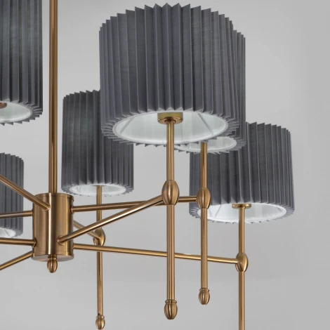 Потолочная люстра Wi-Fi на штанге Eurosvet Notturno 60162/8 латунь (220V, управление смартфоном, голосовое управление, умный дом - Minimir Home, Алиса, Маруся, Салют)