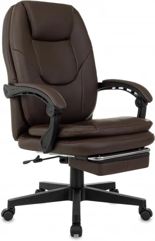 Кресло руководителя Бюрократ CH-868N-F коричневый эко.кожа крестов. пластик подст.для ног