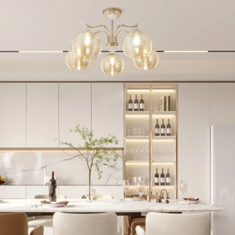 Потолочная люстра на штанге Arte Milano Napoli 327719/5 FG+WH (220V, шар)