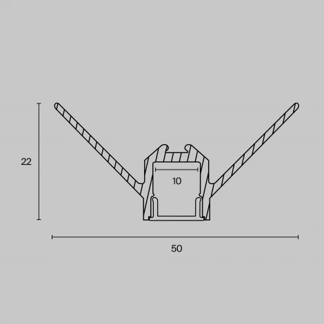 Алюминиевый профиль скрытого монтажа 50x22 Maytoni Led Strip ALM-5022-S-2M