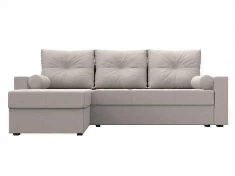 Диван угловой Верона Лайт левый угол (ДСП,ЛДСП/Пластик/Замша/Бежевый) Лига Диванов 127863L