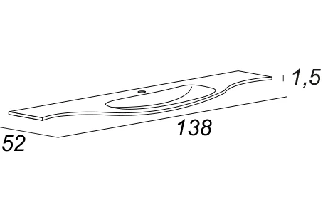 Мебельная раковина Cezares Sting 138 extra light