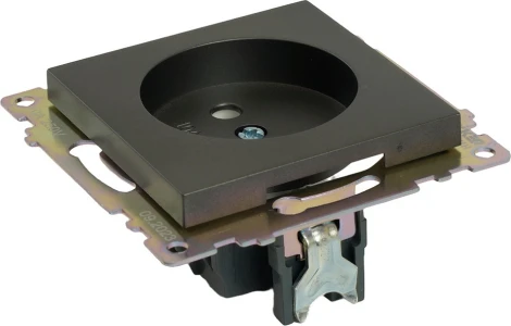 Розетка без заземления со шторками (графит) Stekker Катрин 49420