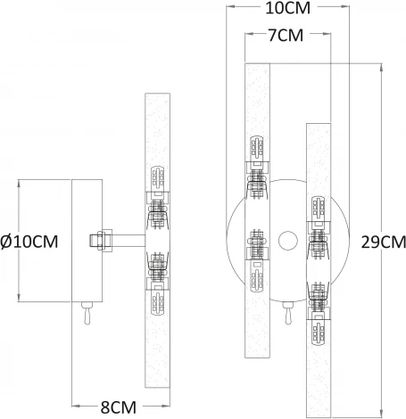 Бра Arte Lamp Ramona A7410AP-4PB (220V, выключатель)