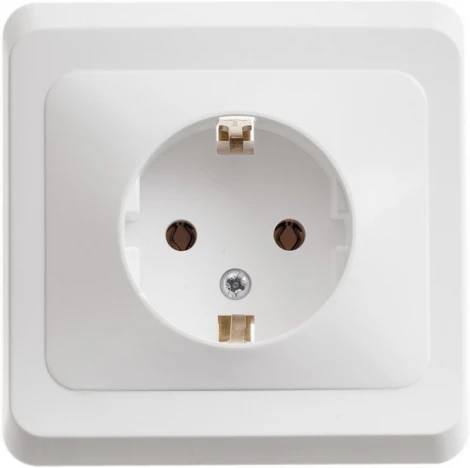 Розетка встраиваемая с заземлением (белый) Systeme Electric Этюд PC16-003B