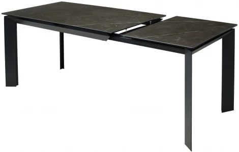 Стол CREMONA 140 KL-116 Черный мрамор матовый, итальянская керамика/ черный каркас М-City