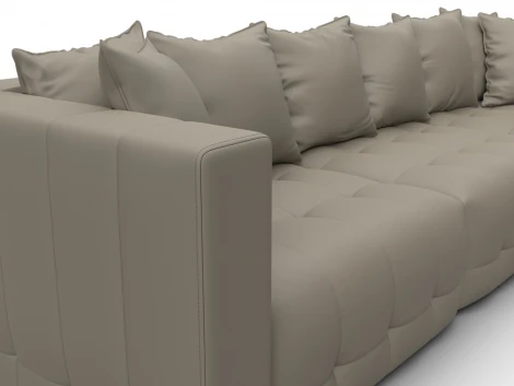 Диван угловой Лига-052 НПБ Лонг угол универсальный (ЛДСП,Брус,Фанера/Пластик/Экокожа/Бежевый) Лига Диванов 129914