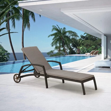 Шезлонг-лежак Afina плетеный A35A2-W53 Brown с матрасом