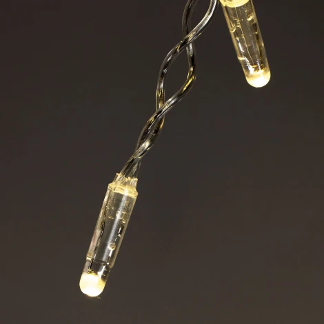 Гирлянда Занавес с колпачком 2 x 2 м тепло-белый с мерцанием белого диода 220В, 400 LED, провод прозрачный ПВХ, IP65 Laitcom PCL402BLWCAP-10-2WW