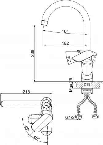 Смеситель D&K Baciano DA1032401 для кухонной мойки