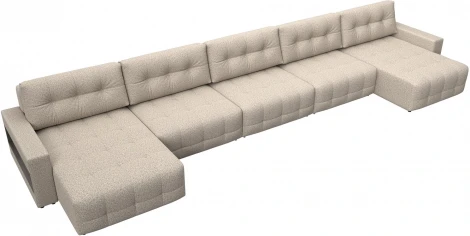 Диван п-образный с полками Лига-053 НПБ МегаЛонг Лига Диванов (Велюр) арт.129019