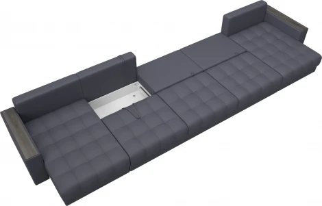 Диван П-образный с декором Лига-049 НПБ Мегалонг Лига Диванов (Экокожа) арт.128538