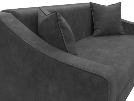 Диван прямой Лига-071 (ЛДСП,Брус,Фанера/Дерево/Велюр/Темно-серый) Лига Диванов 129779