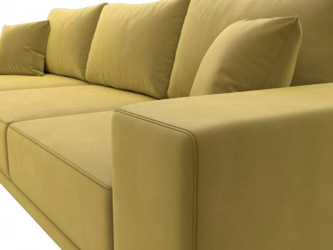 Диван угловой Льюес левый (Желтый/Микровельвет) Лига Диванов арт.122403L