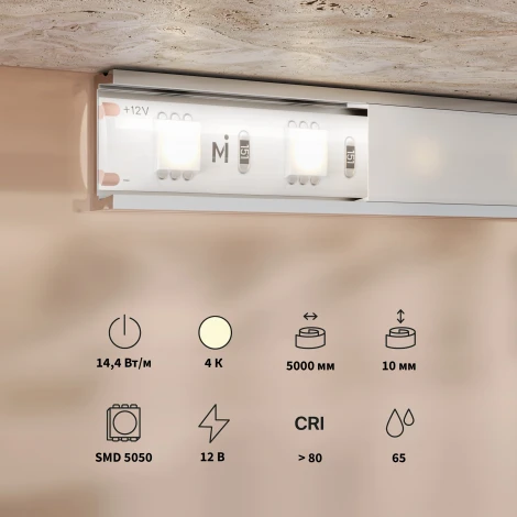 Светодиодная лента 12В 5050 14,4Вт/м 4000К 5м Maytoni 201187