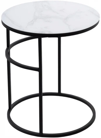 Журнальный столик Френсис Белый мрамор, стекло/ черный M-city