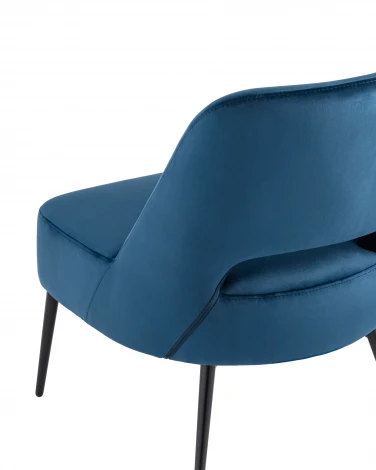Кресло Stool Group лаунж Бостон велюр синий УТ000036649