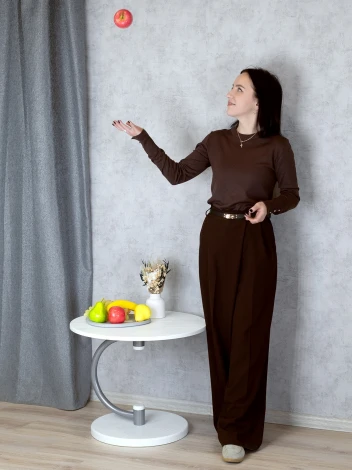 Стол журнальный Дуэт 13 металлик/белый Mebelik 009405