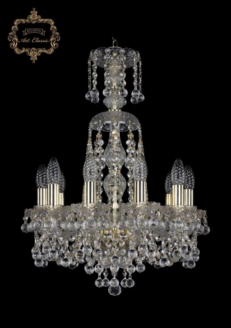 Подвесная люстра Art Classic 11.26 11.26.10.141.XL-60.Gd.B (220V, хрусталь, на цепи, подсвечник, свеча)
