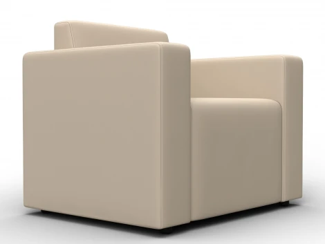 Кресло Лига-093 (ДСП,Брус,Фанера/Пластик/Экокожа/Бежевый) Лига Диванов 132465