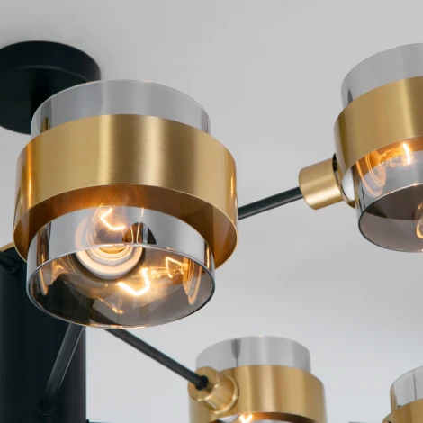 Потолочная люстра на штанге Arcada 70127/8 Eurosvet черный/дымчатый (220V)