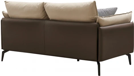 Диван ESF ELEGANTE NAPPA SF015 (2-х местный) бежевый 6615-коричневый/Кожа