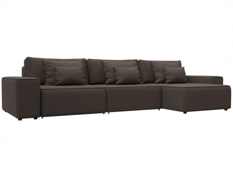 Диван угловой Лига-074 угол универсальный (ДСП/Пластик/Рогожка/Коричневый) Лига Диванов 129856