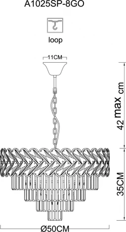 Подвесная люстра Arte Lamp Aisha A1025SP-8GO