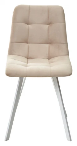 Стул CHILLI-Q SQUARE бежевый #5, велюр / белый каркас, 4 шт./1 к