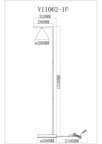 Торшер с выключателем Moderli Omaha V11593-1F (220V)