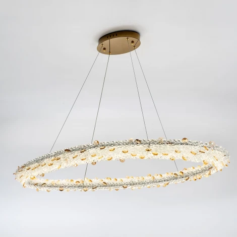 Подвесной светильник светодиодный хрустальный с пультом с регулировкой цветовой температуры и яркости Modelux MODESTYLE MS.5006.1200 GD