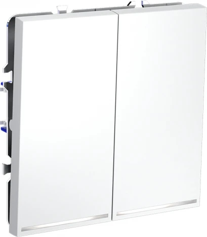 Выключатель двухклавишный с подсветкой (белый матовый) Voltum S70 VLS020202