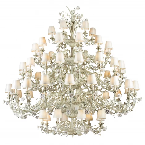 Подвесная большая люстра Lucia Tucci Fiori Di Rose 1775.64 (220V, на цепи, цветы, ветки, розы)