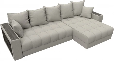 Диван угловой с декором и полкой Лига-050 НПБ Лига Диванов (Рогожка) арт.128586