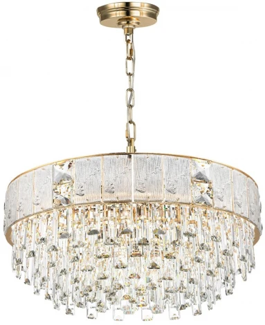 Подвесная люстра Odeon Light Fiesta 5070/12 золото/прозрачный/матовый/металл/хрусталь/стекло E14 12*40W (220V, на цепи)