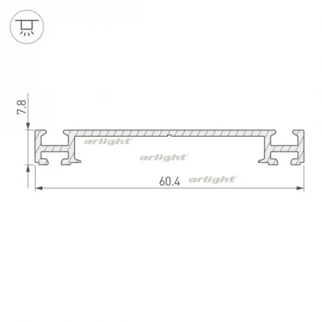 Профиль-держатель PHS-3X-BASE-H7.8-2000 ANOD (Алюминий) 019870 Arlight PHS
