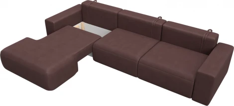 Диван угловой Лига-036 НПБ Классик Лонг левый угол Лига Диванов (Замша) арт.127799L