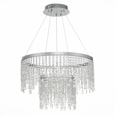 Подвесная люстра ярусная каскадная Vega SL6201.103.55 (LED, 220V, хрусталь, на тросе)