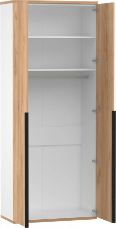 Шкаф двухстворчатый Урбан, белый/Дуб золотой, Любимый дом