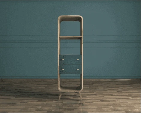 Стеллаж Ellipse узкий с ящиками