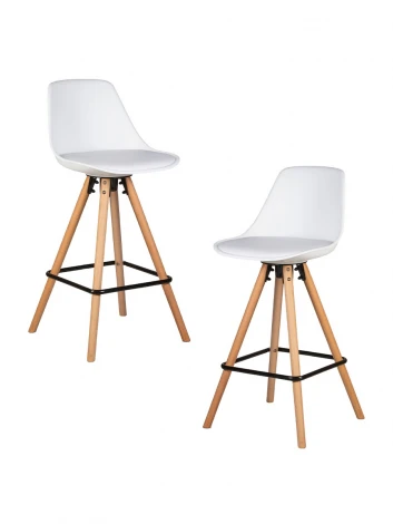 Набор 2 шт стул полубарный DOBRIN RONNI (ножки светлый бук, белый (ZL-W-02))