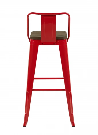 Стул барный TOLIX со спинкой красный глянцевый + темное дерево KD 4 шт. Stool Group УТ000042403