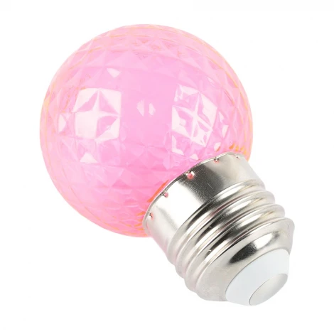 Лампа светодиодная Feron LB-385 52177 шарик розовый прозрачный E27 1W 230V