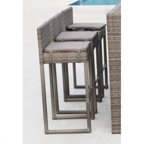 Плетеный барный стул Afina Y390G-W78 Grey